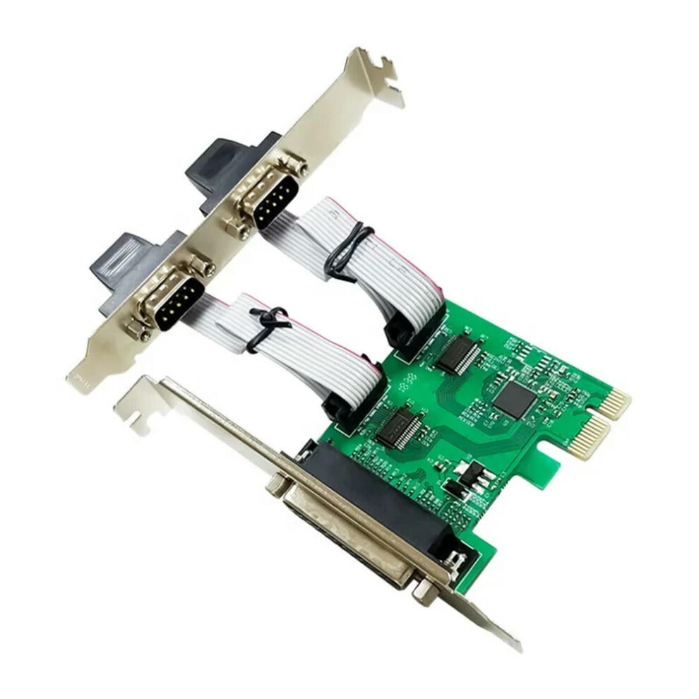 For Pcie To 2 Ports Db9 Rs232 Serial Db25 Lpt Converter Card Ax99100 Set 9395123775333