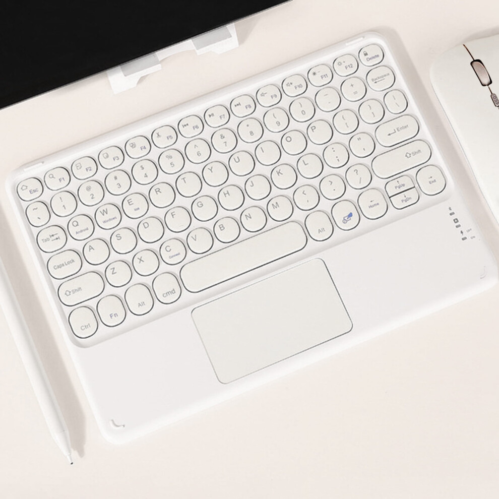 Clearance! Lulshou Bluetooth Keyboard Round Cap Keyboard Portable Bt Wireless Keyboard With Touchpad For Android Pc Tablet 9395123775418