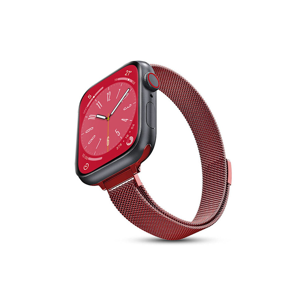 Milanese Loop Strap Compatible With Apple Watch 38Mm 40Mm 41Mm 42Mm 44Mm 45Mm 49Mm, Slim Iwatch Band For Series 3-8, Ultra Red 9395123776163