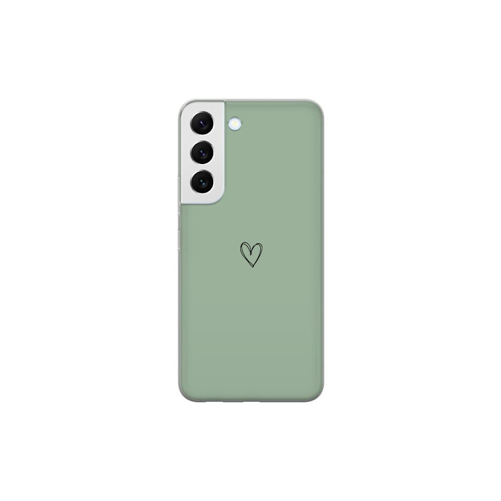 Compatible With Samsung Galaxy S22+ 5G Transparent Case Heart Green 9395123776453
