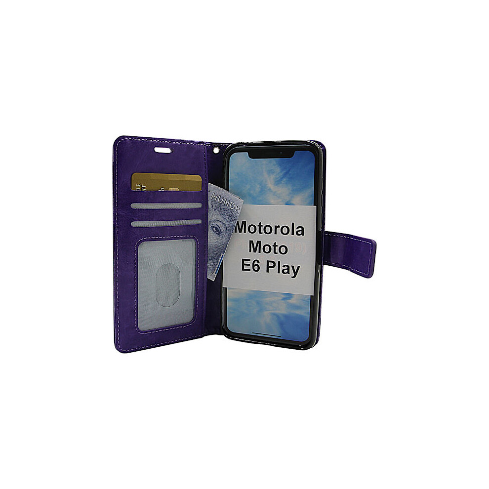 Crazy Horse Wallet Motorola Moto E6 Play Purple 9395123776422