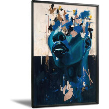 Tableau encadré en alliage d'aluminium représentant une femme noire, 40 x 60 cm, impression sur toile moderne, affiche abstraite de la reine noire,
