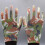 4PCS Printed PU Housework Gloves Nylon Latex Protective Gloves Practical for Home Life (Random Pattern) 4