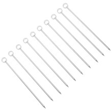 20 palillos para aperitivos, frutas y cócteles, de acero inoxidable, ideales para fiestas.