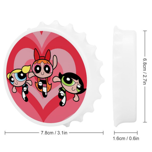 Ανοιχτήρι μπουκαλιών Powerpuff Girls με μαγνητικό αυτοκόλλητο ψυγείου Μοναδική ιδέα 1
