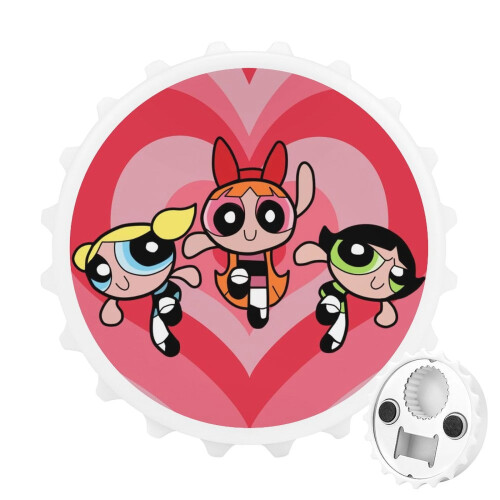 Ανοιχτήρι μπουκαλιών Powerpuff Girls με μαγνητικό αυτοκόλλητο ψυγείου Μοναδική ιδέα