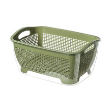 Panier d'égouttage double pour lavabo, salon, cuisine, maison, multifonctionnel, pour laver les fruits et légumes