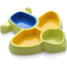 Plato dividido con forma de avión 3D, bandeja de almuerzo con dibujos animados para niños, plato desechable sin BPA, verde (Color: Verde)