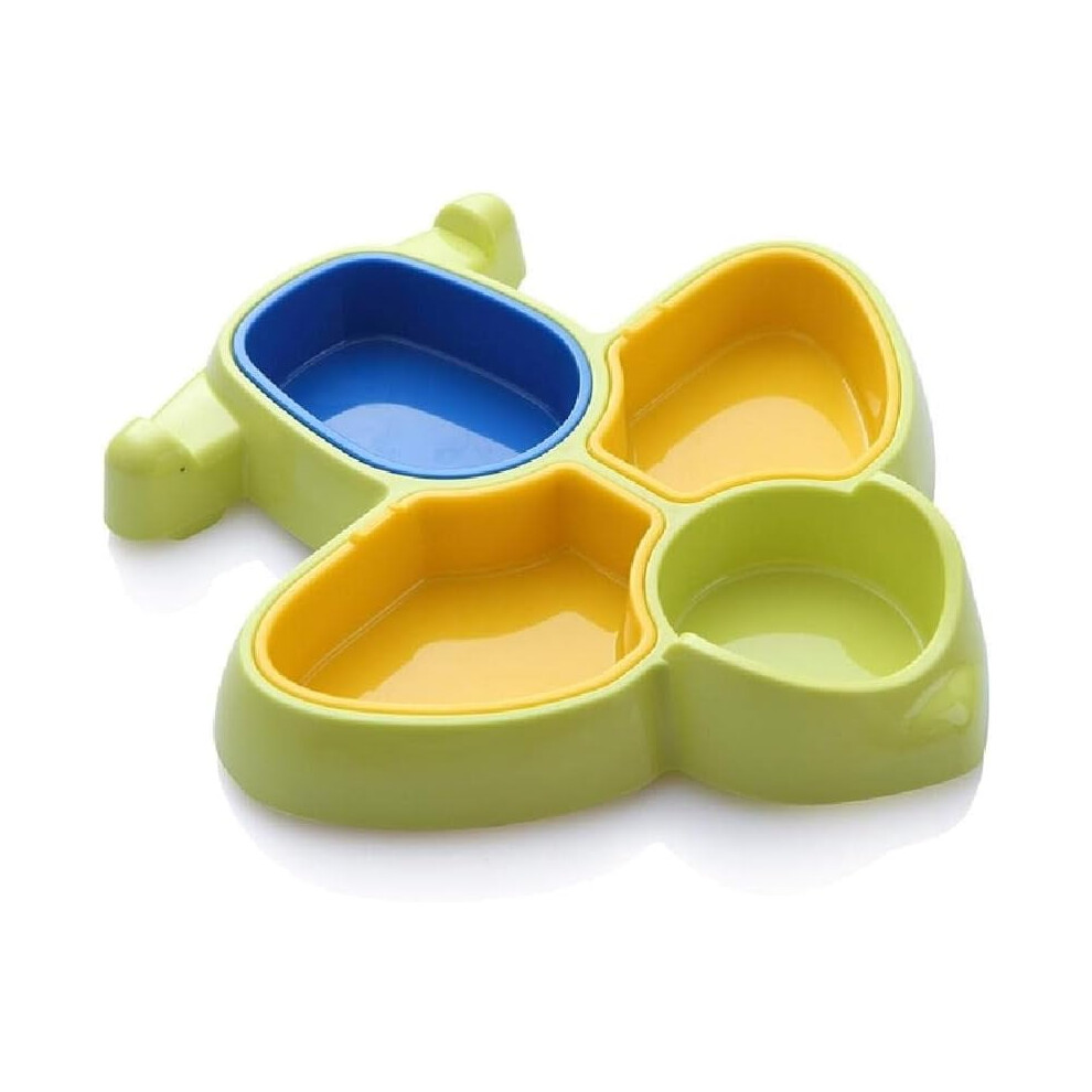 3D Airplane Shape Divided Plate, BPA Free Disposable Kids Lunch Tray, Compatible with School Canteen & Camping, Green