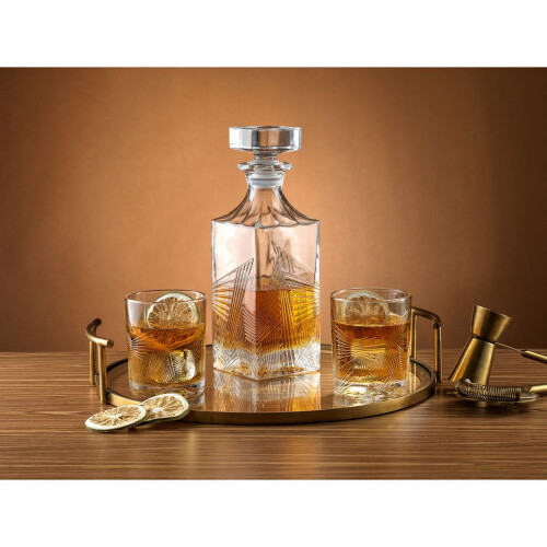 Set da whisky Gatsby Art Deco composto da 7 pezzi: decanter e bicchieri. 2