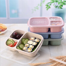 Boîte à lunch de conservation des aliments Uclet, réutilisable, en plastique à 3 compartiments.