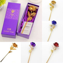 SUSUchens Birthday Wedding Gift Gold Plated Rose Lover\'s Flower Dipped Rose Eternal Love Blue
