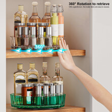 SUSUchens Bandeja Organizadora de Maquiagem Giratória 360 Porta-Temperos Grande Capacidade Resistente Organizador de Cosméticos Lazy Susan Verde