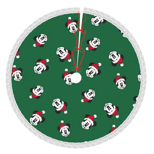 Saia para árvore de Natal do Mickey Mouse, 76 cm (30 polegadas), tapete para árvore de Natal de inverno, saia para árvore de Natal para