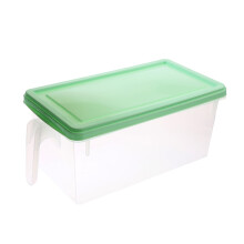 Organizador de gaveta de geladeira grande em plástico transparente, compatível com a caixa Fnyoxu Fresh Box para armazenamento de frutas e verduras.