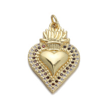 RSAMD Luxury Love Heart Pandent Charm Jewelry Gold Plated CZ DIY Necklace Bracelet-7