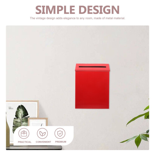 Vintage Metal Mailbox Large Capacity Wall Mounted Letter Box Stylish Decorative Storage Solution 1