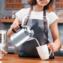 3L Aluminum Alloy Teapot Compatible with Fire, Grill or Stovetop - Short Spout Coffee Pot for Home, Living Room, Restaurants