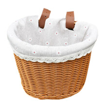 Tnarru Kids Bike Basket,Bike Hanging Basket,Waterproof Detachable Bike Storage Basket,Handlebar Basket for Boys Girls School Outdoor Brown