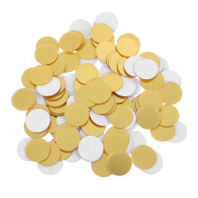 Mojoyce100pcs Autocollants muraux ronds en acrylique effet miroir, décoration intérieure à faire soi-même (Or)