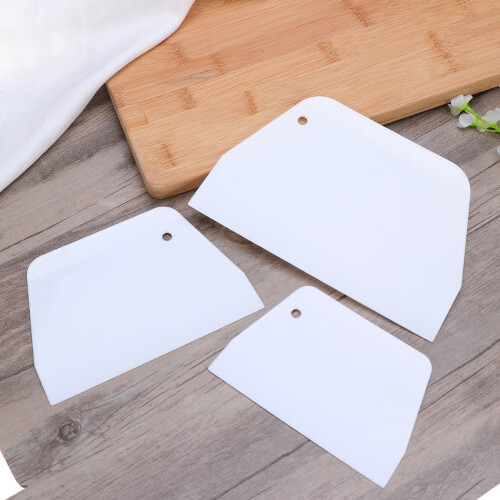 3PCS Cake Scraper Cake Decorating Tool Scrappers Cutters Smoother Tool Set 2