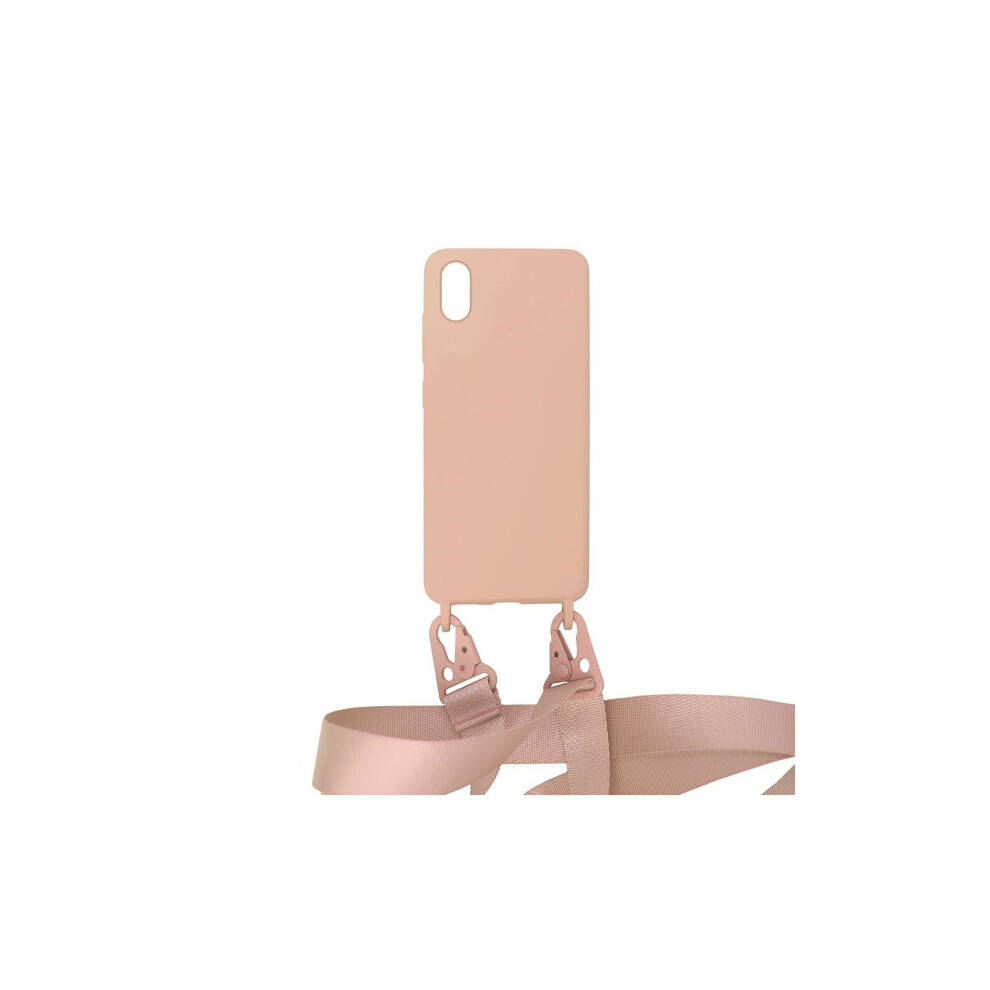 Compatible With Iphone X/Xs Silicone Case With Strap/Necklace - Pink 9425574821645