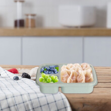 Boîtes à bento en paille de blé, boîte de conservation à 3 compartiments pour la préparation des repas, compatible micro-ondes et lave-vaisselle