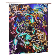 Rideau de douche Dragon Ball 168 x 183 cm avec crochets, en polyester imperméable, lavable en machine, facile d'entretien, pour la décoration de