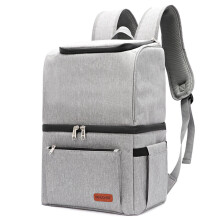 Sac à dos isotherme grande capacité pour pique-nique, étanche, pour aliments et boissons (gris)