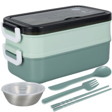 Boîte à lunch isotherme Nyidpsz pour enfants, 2 compartiments empilables, portable, avec bol à sauce, sans BPA et étanche.