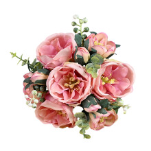 Bouquet de mariée romantique avec des fleurs d'hibiscus en soie artificielle réalistes pour une décoration esthétique