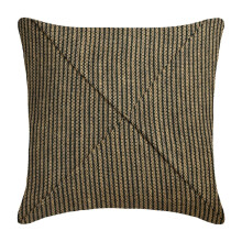 Fodere per cuscini HomeCentric, verde acqua e beige, 35x35 cm, confezione da 2, in juta e lino a righe, compatibili con l'arredamento del divano.