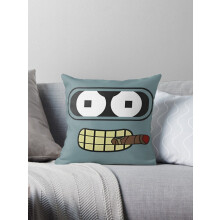 Housse de coussin décorative Bender Futurama pour canapé, 40 x 40 cm, réversible.