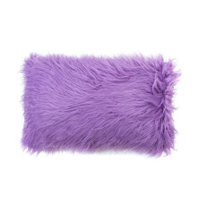 Taie d'oreiller décorative rectangulaire JANDEL, style chic, en peluche longue, 30 x 50 cm, violette