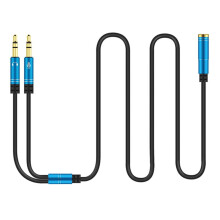 1pc Computer One Minute Two Adapter Cable Dual-Hole Computer Headset Adapter