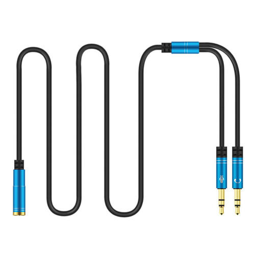 1pc Computer One Minute Two Adapter Cable Dual-Hole Computer Headset Adapter 2
