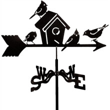 Stainless Steel Garden Weather Vane Retro Bird's Nest Design for Yard and Outdoor Decoration
