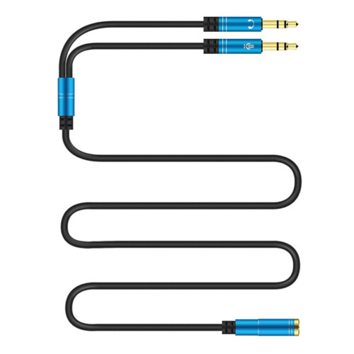 1pc Computer One Minute Two Adapter Cable Dual-Hole Computer Headset Adapter 1