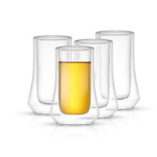 JoyJolt Cosmos Double Wall Shot Glasses - Set of 4 Insulated Shooter Glass Set 1.5 oz
