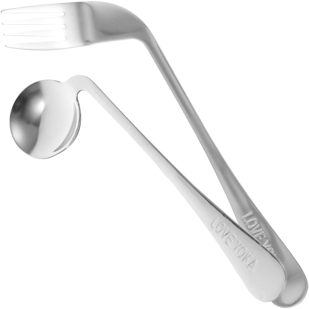Elbow Fork Spoon Flatware Forks Stainless Steel Fork Tableware Curved Spoon Disabled Fork Elder