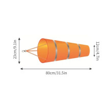 DEKAXID 60/80/100cm Reflective Windsock Airport Aviation Wind Direction Measurement Windbag Garden Rip-stop Weather Vane Weathercock