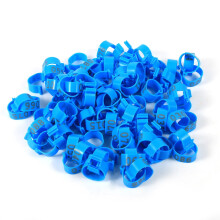 100 Pcs Chicken Leg Bands 0.630in, Numbered Plastic Poultry Tags for Chickens, Ducks, Geese (Blue), Compatible with Corral Aves Identification