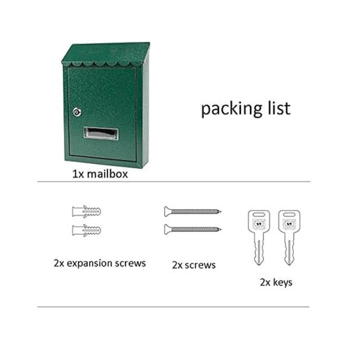 Wall Mounted Locking Mailbox, Rust Resistant Galvanized Steel with Window for Secure Outdoor Use 2