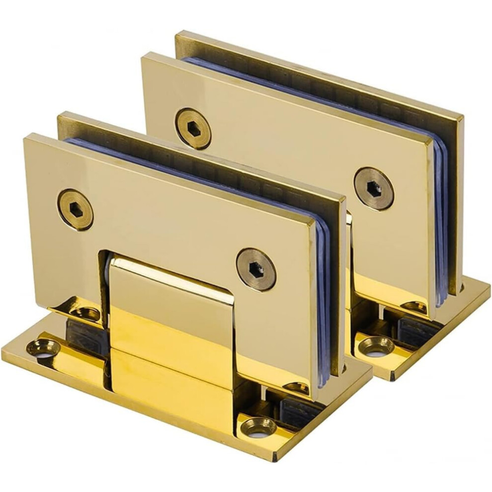 Glass Door Hinges 2 Pack 304 Stainless Steel 90 Degree Frameless Shower Door Clamp Bright Titanium 9113335050914