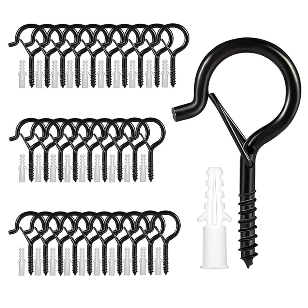 30 Pack Heavy Duty Q Hanger Hooks With Safety Buckle For String Lights And Hanging Plants 9113335051058