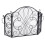 Silver Foldable 3Panel Fireplace Screen with Elegant Floral Design, Fireproof Safety Barrier 1