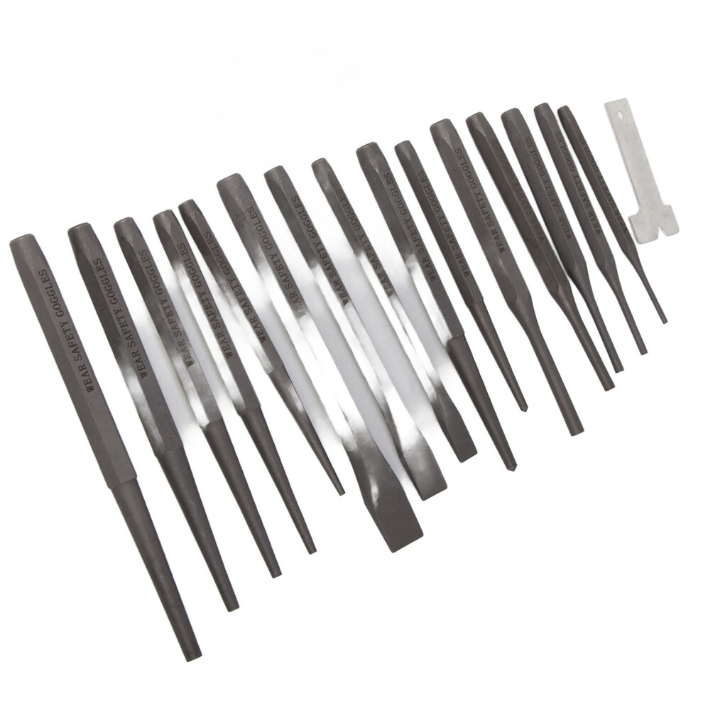 16Pcs Mechanics Punches And Chisel Set Pin Centre Taper Cold Gauge 8701382696509