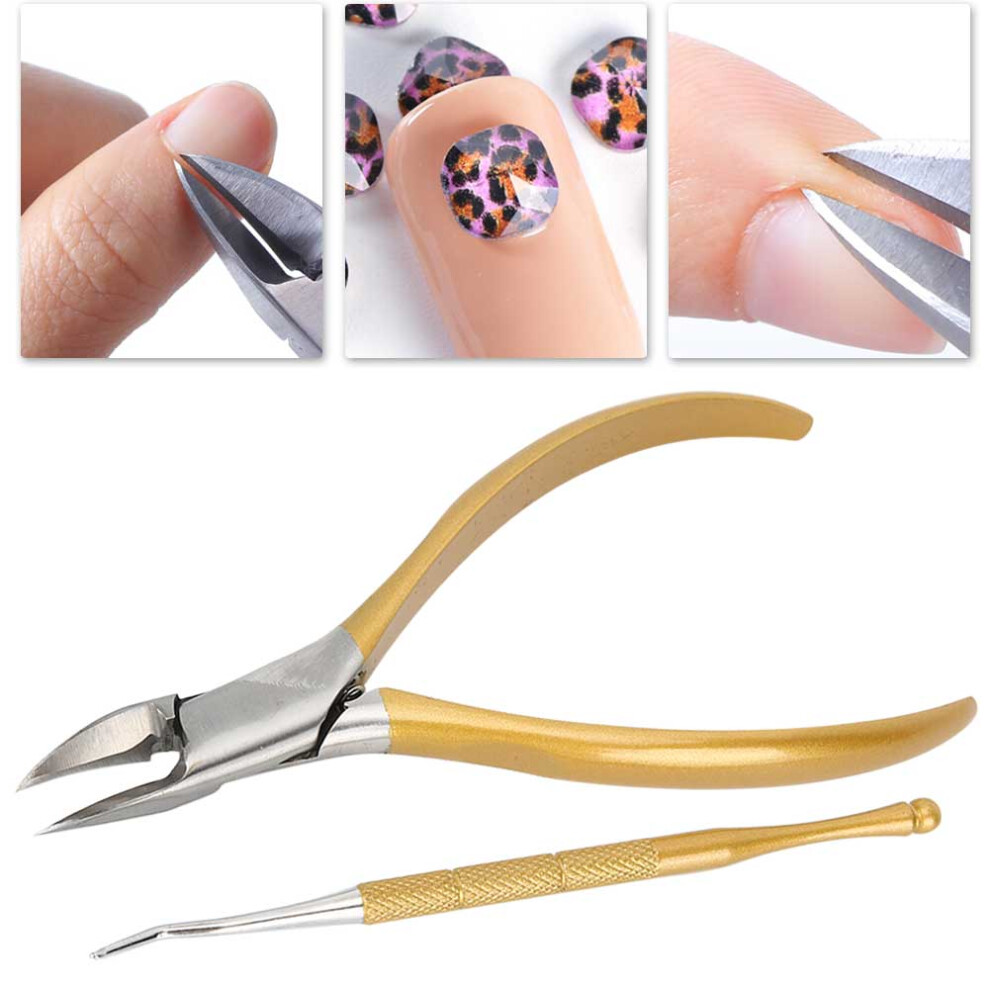 Gold Stainless Steel Nail Clipper Set For Ingrown Toenails & Pedicures
