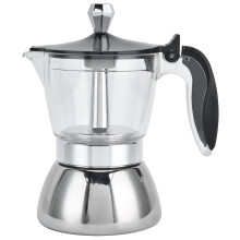 4 Cup Stainless Steel Stovetop Espresso Maker with Transparent Modern Moka Pot Coffee Maker