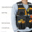 MultiPocket Tool Vest with Reflective Strips, Adjustable Oxford Work Vest Black and Yellow 4